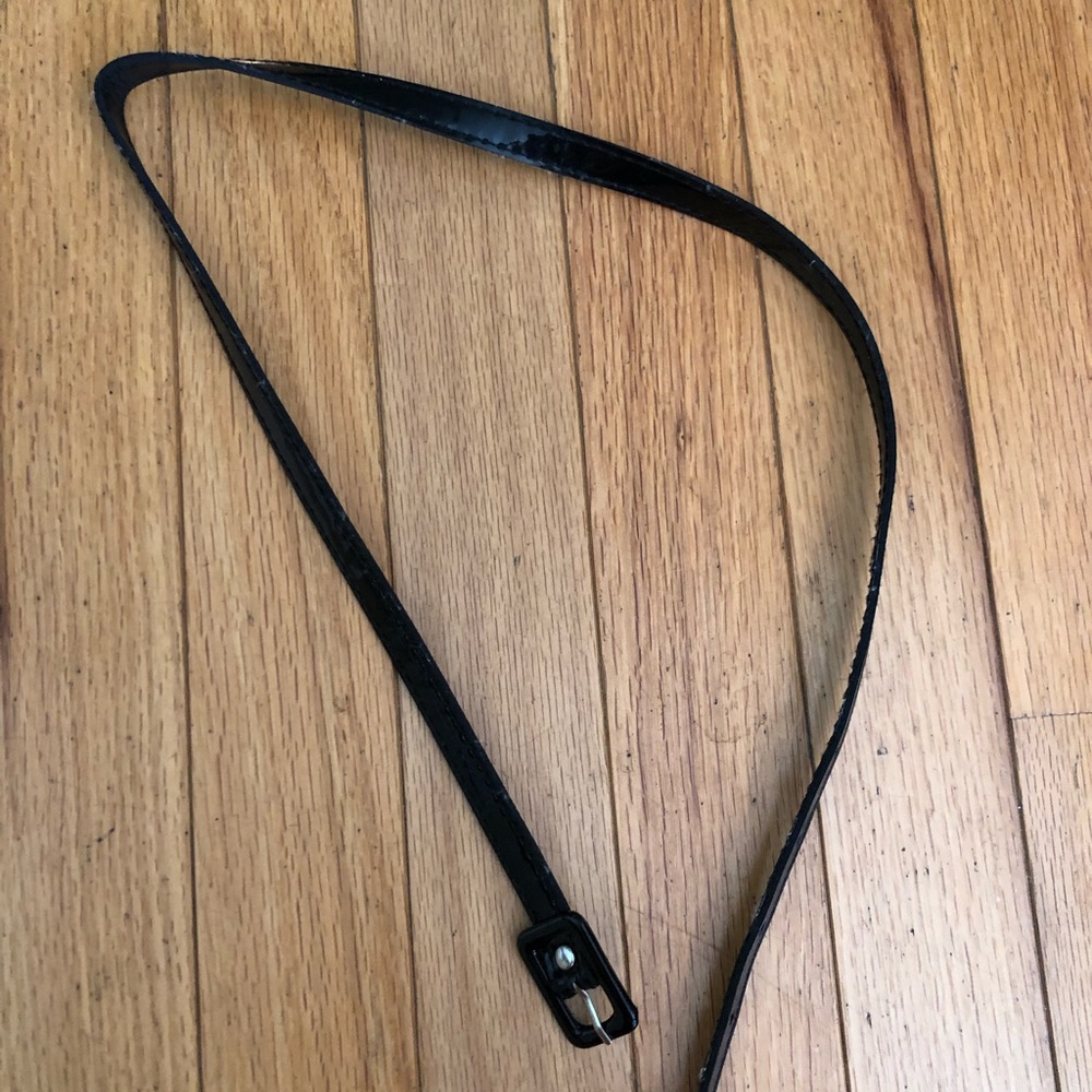 Shiny Black Thin Belt
